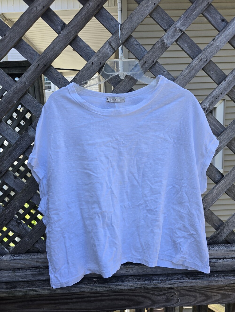 Zenana White Cropped Boxy Tee